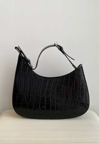 Сумка 0175maxi Черный кроко-кожа (494)